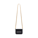 Balenciaga Wallet on Chain in black grained calfskin
